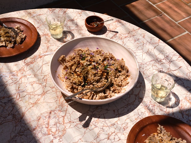 Pasta with Creamy Crushed Walnut Sauce