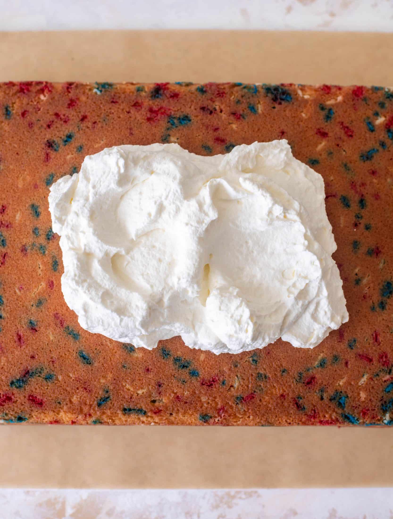 funfetti flag cake