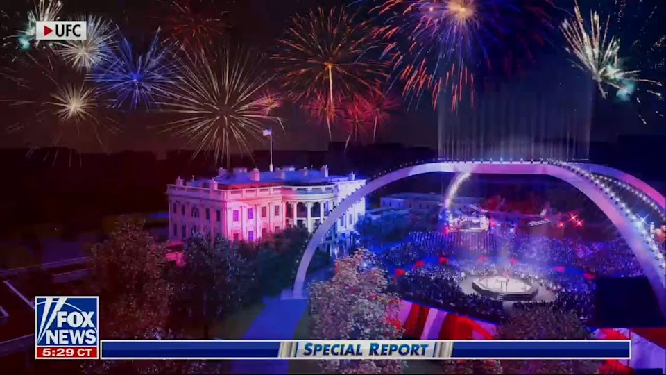 Renderings of what a UFC event at the White House might look like.