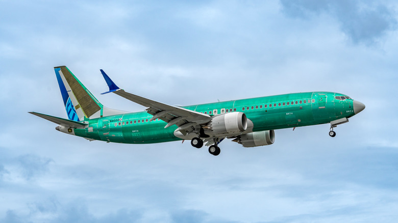 A newly built Boeing 737 Max 8 for United Airlines is making its first flight from Renton, WA to Seattle's Boeing Field.