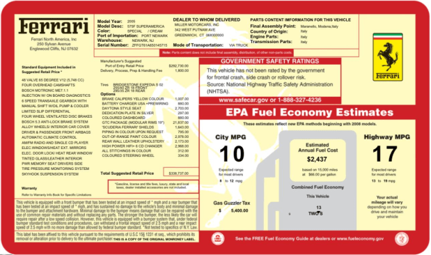1,800-Mile 2005 Ferrari 575 Superamerica GTC