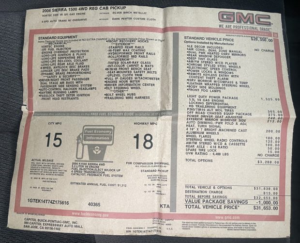 2004 GMC Sierra 1500 SLE Z71 4×4