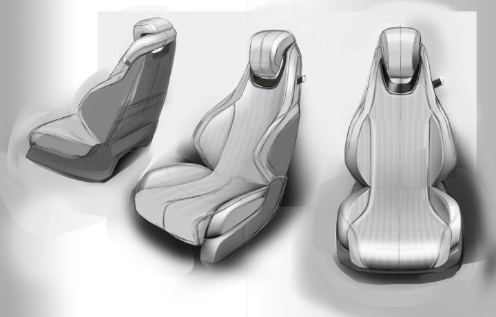 Honda Prelude Interior Design Sketch Render Seat Design